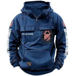 Nottingham Forest Hoodie  Tactical Quarter Zip, All Over Print Hoodie Nottingham Forest EPL17042625336 - Dark Blue