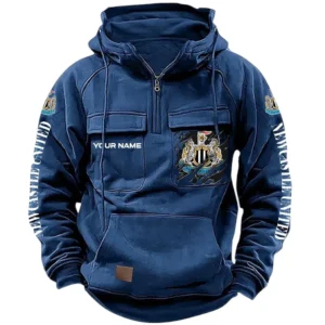 Newcastle United Hoodie  Tactical Quarter Zip, All Over Print Hoodie Newcastle United EPL17042625337 - Dark Blue