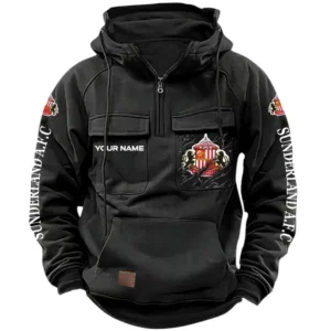 Sunderland Hoodie  Tactical Quarter Zip, All Over Print Hoodie Sunderland EPL17042625344 - Black