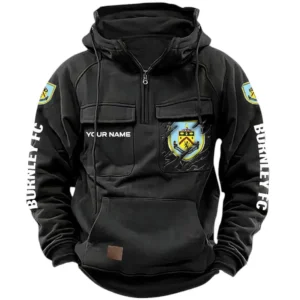 Burnley Hoodie  Tactical Quarter Zip, All Over Print Hoodie Burnley EPL17042625350 - Black