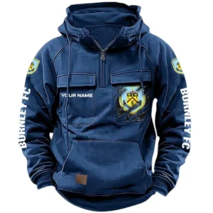 Burnley Hoodie  Tactical Quarter Zip, All Over Print Hoodie Burnley EPL17042625350 - Dark Blue