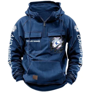 Cardiff City Hoodie  Tactical Quarter Zip, All Over Print Hoodie Cardiff City EPL17042625351 - Dark Blue