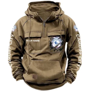 Cardiff City Hoodie  Tactical Quarter Zip, All Over Print Hoodie Cardiff City EPL17042625351 - Khaki