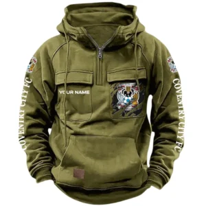 Coventry City Hoodie  Tactical Quarter Zip, All Over Print Hoodie Coventry City EPL17042625352 - Army Green