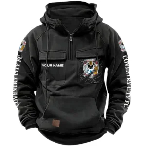 Coventry City Hoodie  Tactical Quarter Zip, All Over Print Hoodie Coventry City EPL17042625352 - Black