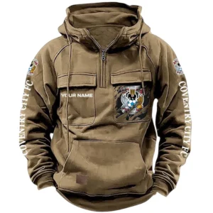 Coventry City Hoodie  Tactical Quarter Zip, All Over Print Hoodie Coventry City EPL17042625352 - Khaki