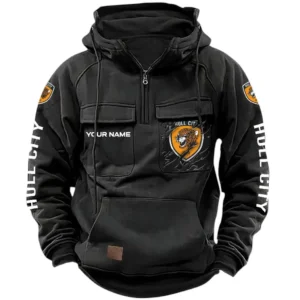 Hull City Hoodie  Tactical Quarter Zip, All Over Print Hoodie Hull City EPL17042625355 - Black