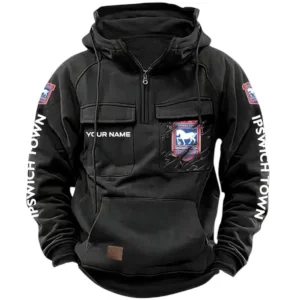 Ipswich Town Hoodie  Tactical Quarter Zip, All Over Print Hoodie Ipswich Town EPL17042625356 - Black