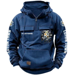 Luton Town Hoodie  Tactical Quarter Zip, All Over Print Hoodie Luton Town EPL17042625357 - Dark Blue