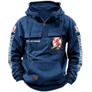 Middlesbrough Hoodie  Tactical Quarter Zip, All Over Print Hoodie Middlesbrough EPL17042625358 - Dark Blue