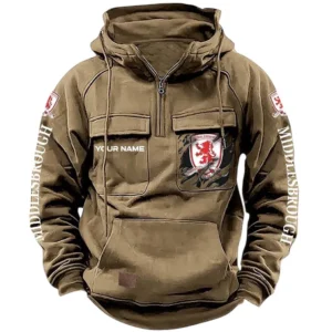Middlesbrough Hoodie  Tactical Quarter Zip, All Over Print Hoodie Middlesbrough EPL17042625358 - Khaki