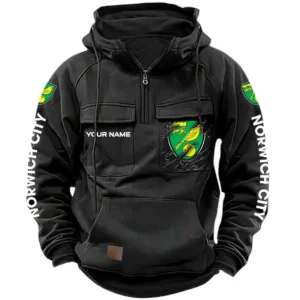 Norwich City Hoodie  Tactical Quarter Zip, All Over Print Hoodie Norwich City EPL17042625359 - Black