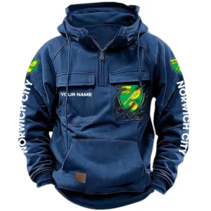 Norwich City Hoodie  Tactical Quarter Zip, All Over Print Hoodie Norwich City EPL17042625359 - Dark Blue