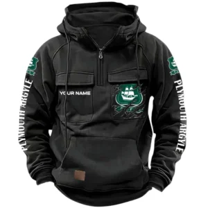 Plymouth Argyle Hoodie  Tactical Quarter Zip, All Over Print Hoodie Plymouth Argyle EPL17042625360 - Black