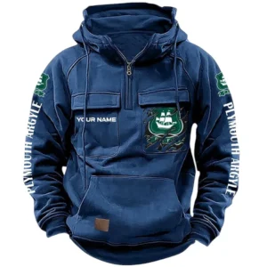 Plymouth Argyle Hoodie  Tactical Quarter Zip, All Over Print Hoodie Plymouth Argyle EPL17042625360 - Dark Blue