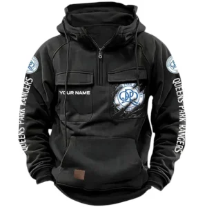Queens Park Rangers Hoodie  Tactical Quarter Zip, All Over Print Hoodie Queens Park Rangers EPL17042625362 - Black