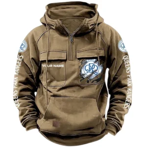 Queens Park Rangers Hoodie  Tactical Quarter Zip, All Over Print Hoodie Queens Park Rangers EPL17042625362 - Khaki