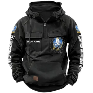 Sheffield Wednesday Hoodie  Tactical Quarter Zip, All Over Print Hoodie Sheffield Wednesday EPL17042625364 - Black