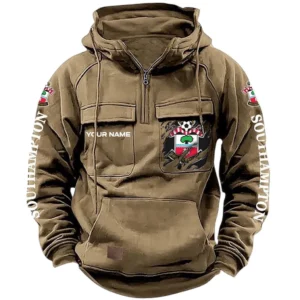 Southampton Hoodie  Tactical Quarter Zip, All Over Print Hoodie Southampton EPL17042625371 - Khaki