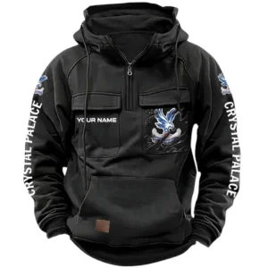 Crystal Palace Hoodie  Tactical Quarter Zip, All Over Print Hoodie Crystal Palace EPL17042625373 - Black