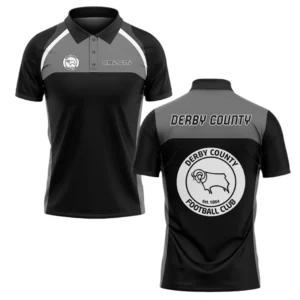 Derby County Polo Shirt Classic Style Black EPL22042525452