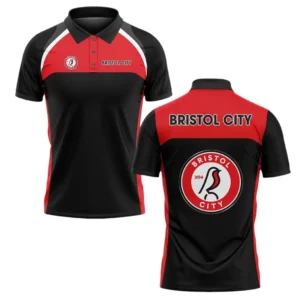 Bristol City Polo Shirt Classic Style Black EPL22042525456