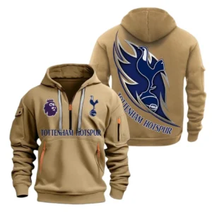 Tottenham Hotspur Hoodie Half Zip, All Over Print Hoodie For Tottenham Hotspur Fans EPL27042525115 - Khaki