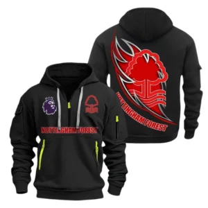 Nottingham Forest Hoodie Half Zip, All Over Print Hoodie For Nottingham Forest Fans EPL27042525118 - Black