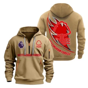 Nottingham Forest Hoodie Half Zip, All Over Print Hoodie For Nottingham Forest Fans EPL27042525118 - Khaki
