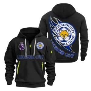 Leicester City Hoodie Half Zip, All Over Print Hoodie For Leicester City Fans EPL27042525120 - Black