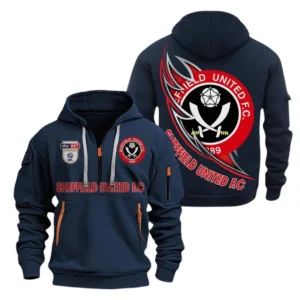 Sheffield United Hoodie Half Zip, All Over Print Hoodie For Sheffield United Fans EPL27042525122 - Navy