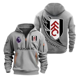 Fulham Hoodie Half Zip, All Over Print Hoodie For Fulham Fans EPL27042525123 - Gray