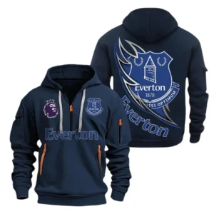 Everton Hoodie Half Zip, All Over Print Hoodie For Everton Fans EPL27042525128 - Navy