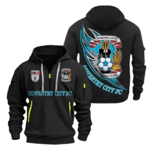 Coventry City Hoodie Half Zip, All Over Print Hoodie For Coventry City Fans EPL27042525130 - Black