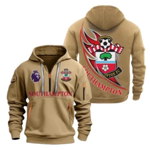 Southampton Hoodie Half Zip, All Over Print Hoodie For Southampton Fans EPL27042525131 - Khaki