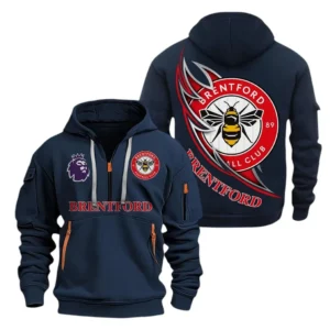 Brentford Hoodie Half Zip, All Over Print Hoodie For Brentford Fans EPL27042525132 - Navy