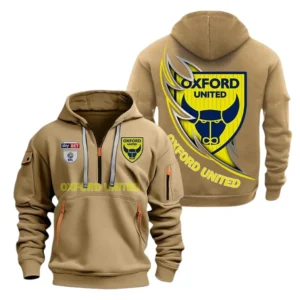 Oxford Utd Hoodie Half Zip, All Over Print Hoodie For Oxford Utd Fans EPL27042525135 - Khaki