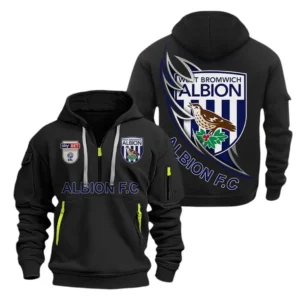 West Bromwich Albion Hoodie Half Zip, All Over Print Hoodie For West Bromwich Albion Fans EPL27042525137 - Black