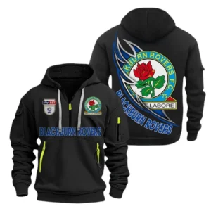 Blackburn Rovers Hoodie Half Zip, All Over Print Hoodie For Blackburn Rovers Fans EPL27042525138 - Black