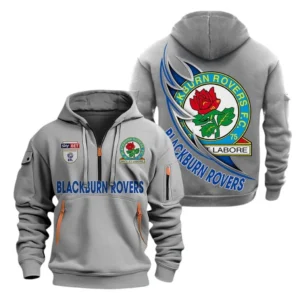 Blackburn Rovers Hoodie Half Zip, All Over Print Hoodie For Blackburn Rovers Fans EPL27042525138 - Gray