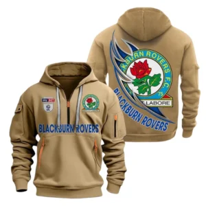 Blackburn Rovers Hoodie Half Zip, All Over Print Hoodie For Blackburn Rovers Fans EPL27042525138 - Khaki