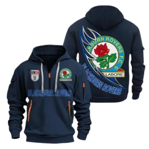 Blackburn Rovers Hoodie Half Zip, All Over Print Hoodie For Blackburn Rovers Fans EPL27042525138 - Navy