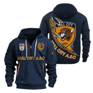 Hull City Hoodie Half Zip, All Over Print Hoodie For Hull City Fans EPL27042525140 - Navy