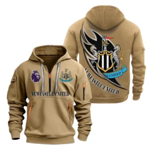 Newcastle United Hoodie Half Zip, All Over Print Hoodie For Newcastle United Fans EPL27042525145 - Khaki