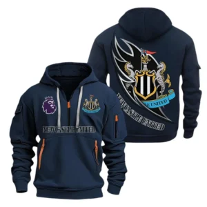Newcastle United Hoodie Half Zip, All Over Print Hoodie For Newcastle United Fans EPL27042525145 - Navy