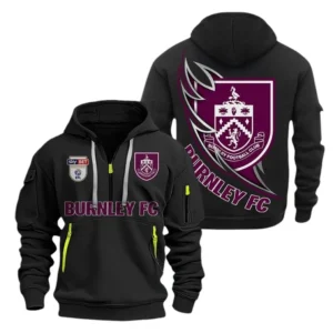 Burnley Hoodie Half Zip, All Over Print Hoodie For Burnley Fans EPL27042525148 - Black
