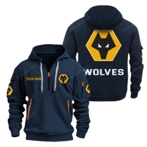 Wolverhampton Wanderers Hoodie Half Zip, All Over Print Hoodie For Wolverhampton Wanderers Fans EPL28042525890 - Navy