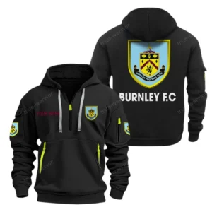 Burnley Hoodie Half Zip, All Over Print Hoodie For Burnley Fans EPL28042525896 - Black