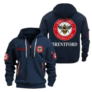 Brentford Hoodie Half Zip, All Over Print Hoodie For Brentford Fans EPL28042525899 - Navy