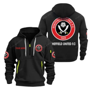 Sheffield United Hoodie Half Zip, All Over Print Hoodie For Sheffield United Fans EPL28042525902 - Black